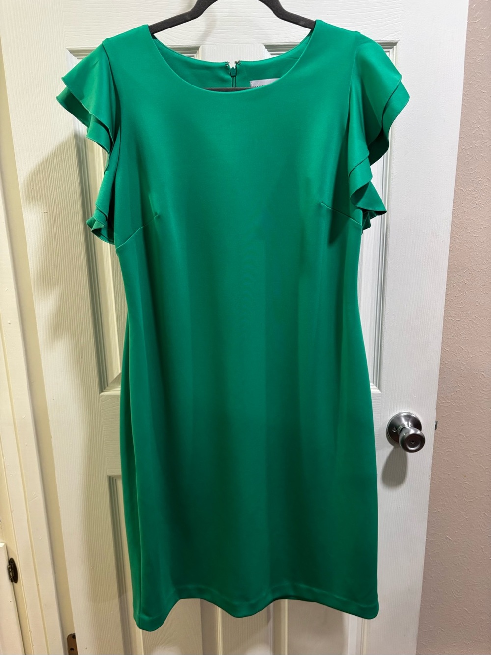 Preowned label Marc New York Green Ruffle Sleeve Midi Dress
